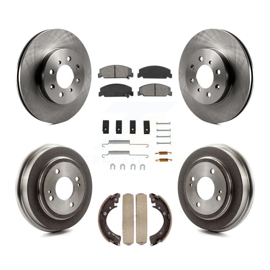 [Avant + Arrière] Kit de Disque et plaquette (semi-métallique) de frein pour 1997 Honda Civic LX avec 4-Wheel ABS K8S-102081