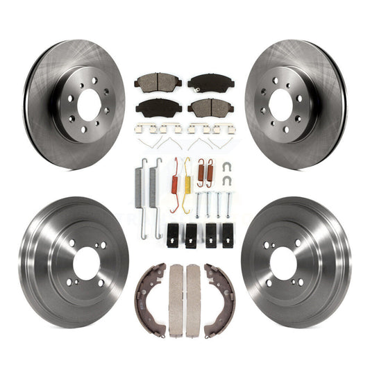 [Avant + Arrière] Kit de Disque et plaquette (semi-métallique) de frein pour 2013 Honda Fit DX avec GAS engine K8S-102089
