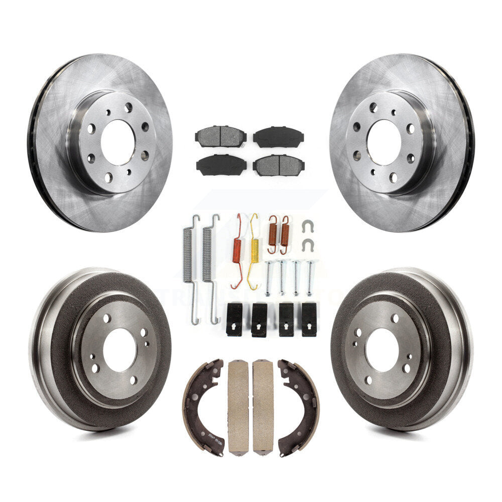 [Avant + Arrière] Kit de Disque et plaquette (semi-métallique) de frein pour 1994-1995 Honda Civic EX avec Sedan Automatic transmission Non-ABS K8S-102094