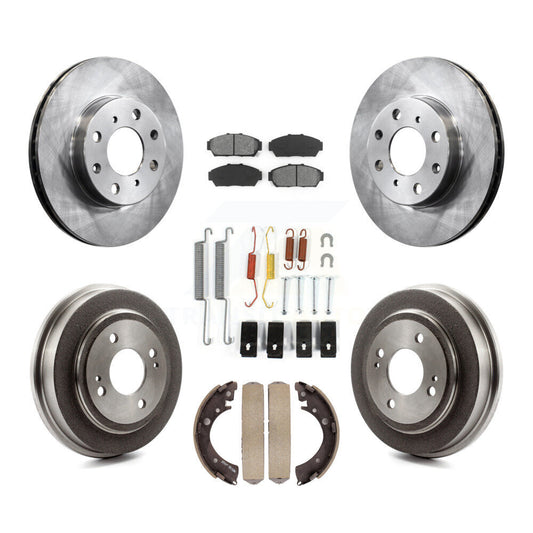 [Avant + Arrière] Kit de Disque et plaquette (semi-métallique) de frein pour 1994-1995 Honda Civic EX avec Sedan Automatic transmission Non-ABS K8S-102094