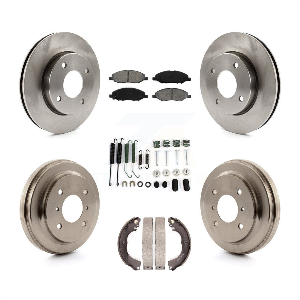 [Avant + Arrière] Kit de Disque et plaquette (semi-métallique) de frein pour 2009-2011 Nissan Versa 1.6L K8S-102166 par Transit Auto