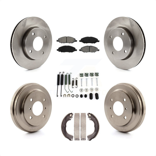 [Avant + Arrière] Kit de Disque et plaquette (semi-métallique) de frein pour 2009-2011 Nissan Versa 1.6L K8S-102166 par Transit Auto