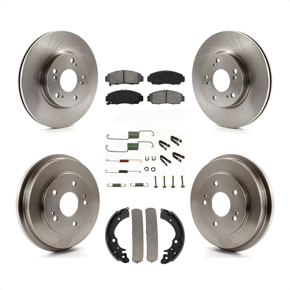 [Avant + Arrière] Kit de Disque et plaquette (semi-métallique) de frein pour Honda Civic K8S-102174 par Transit Auto
