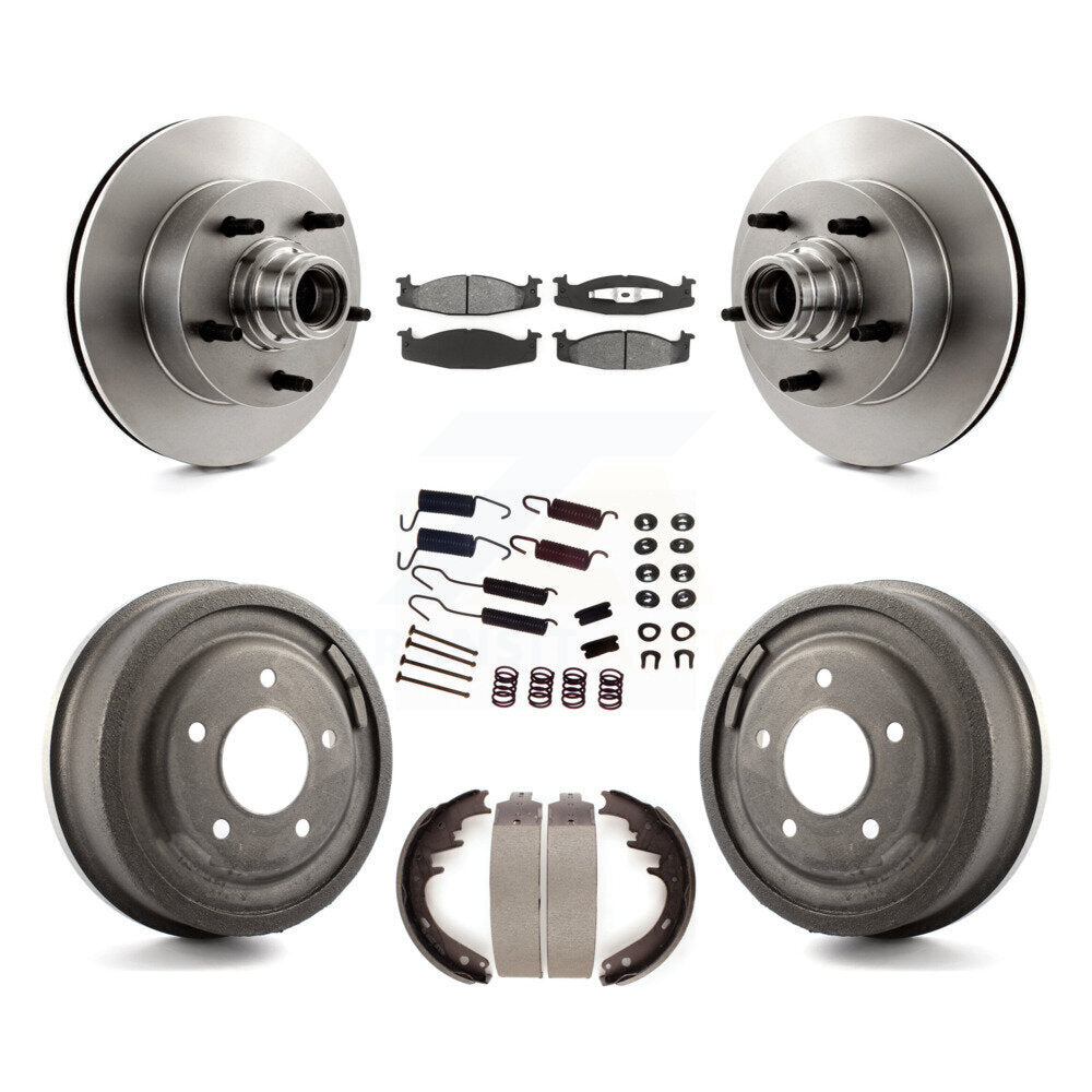 [Avant + Arrière] Kit de Disque et plaquette (semi-métallique) de frein pour Ford E-150 Econoline Club Wagon K8S-102193
