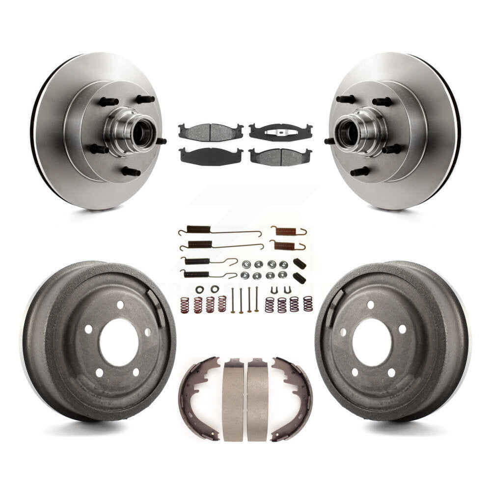 [Avant + Arrière] Kit de Disque et plaquette (semi-métallique) de frein pour 1997-1999 Ford E-150 Econoline Club Wagon K8S-102194