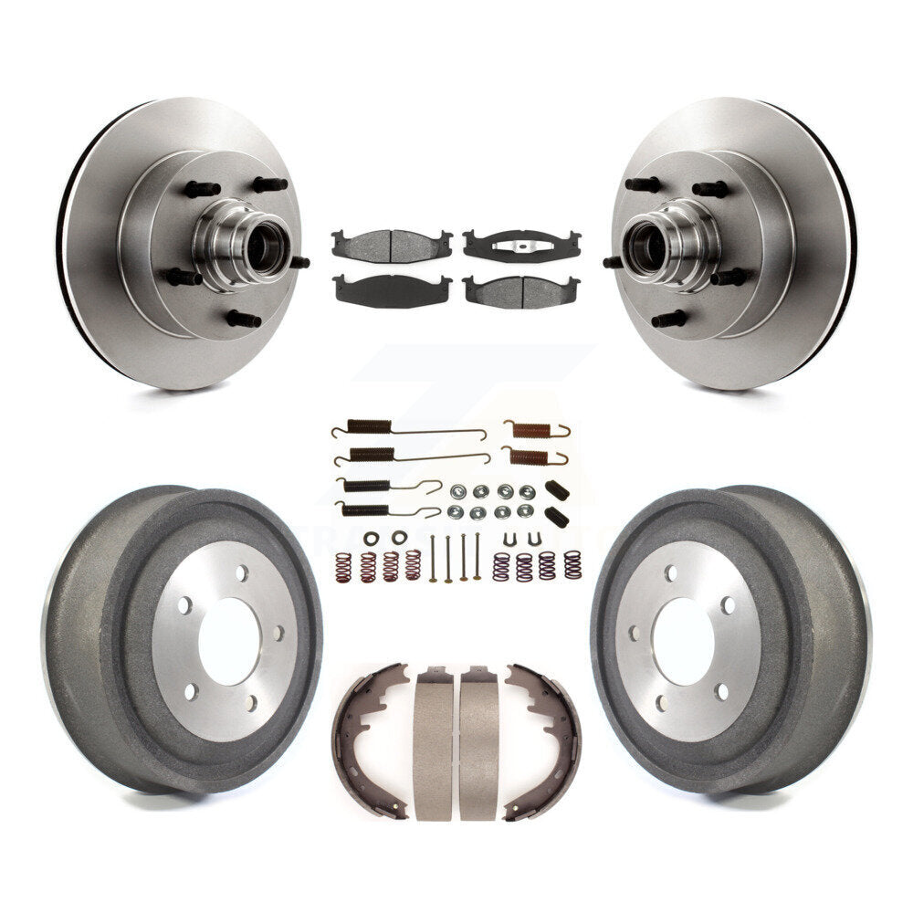 [Avant + Arrière] Kit de Disque et plaquette (semi-métallique) de frein pour Ford E-150 Econoline Club Wagon K8S-102195