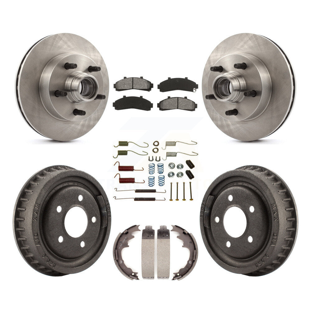 [Avant + Arrière] Kit de Disque et plaquette (semi-métallique) de frein pour 1998-1999 Mazda B4000 RWD avec 4-Wheel ABS avec 9" Diameter K8S-102205