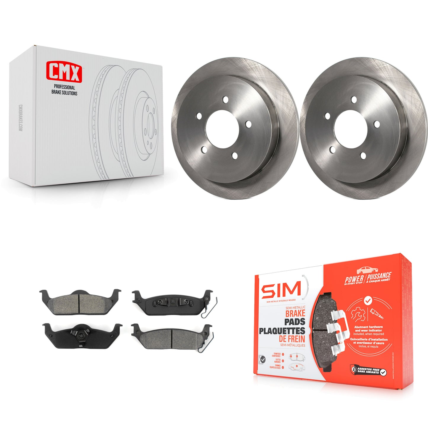[Arrière] Kit de Disque et plaquette (semi-métallique) de frein pour 2004 Ford F-150 avec 5 Lug Wheels 11th Digit Of Vin Is C K8S-102258