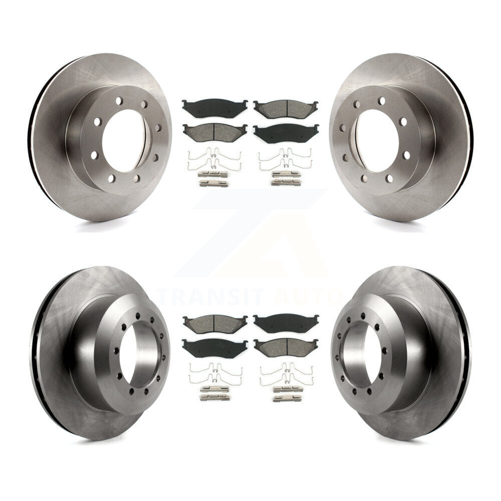 [Avant + Arrière] Kit de Disque et plaquette (semi-métallique) de frein pour Ford E-550 Super Duty F-450 F-550 Econoline K8S-102281