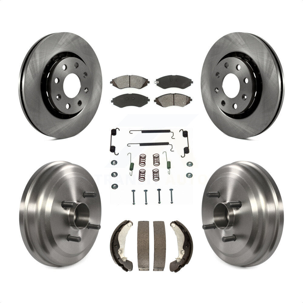 [Avant + Arrière] Kit de Disque et plaquette (semi-métallique) de frein pour Chevrolet Aveo Aveo5 Pontiac G3 Wave Wave5 avec Hub Assembly K8S-102302 par Transit Auto