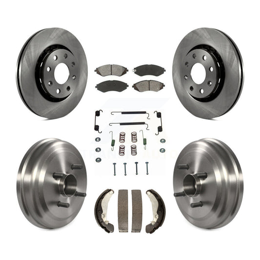[Avant + Arrière] Kit de Disque et plaquette (semi-métallique) de frein pour Chevrolet Aveo Aveo5 Pontiac G3 Wave Wave5 avec Hub Assembly K8S-102302