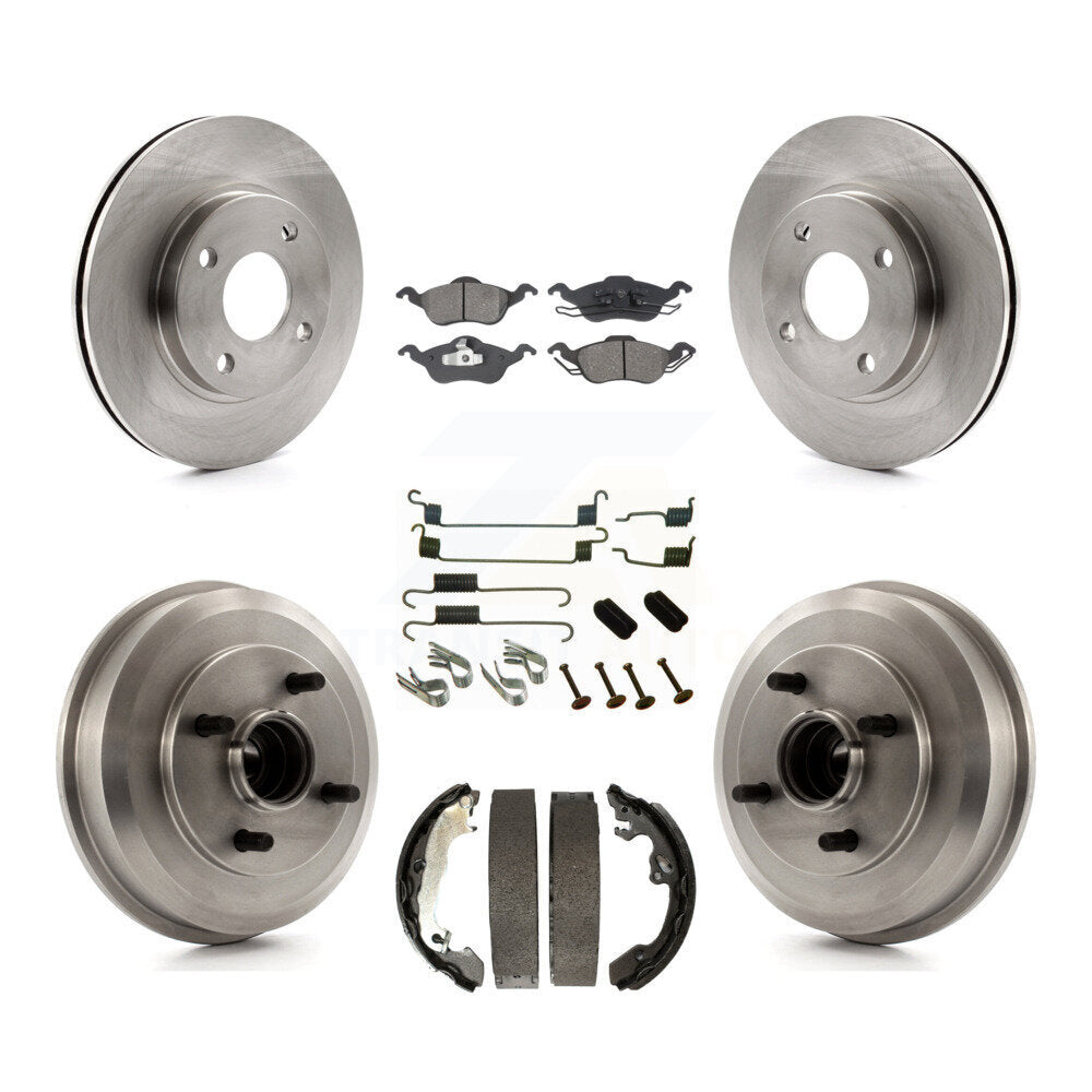 [Avant + Arrière] Kit de Disque et plaquette (semi-métallique) de frein pour Ford Focus Wheel Bearing Includes K8S-102323