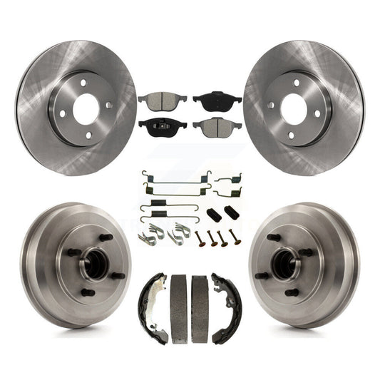 [Avant + Arrière] Kit de Disque et plaquette (semi-métallique) de frein pour 2005-2007 Ford Focus Wheel Bearing Includes K8S-102328