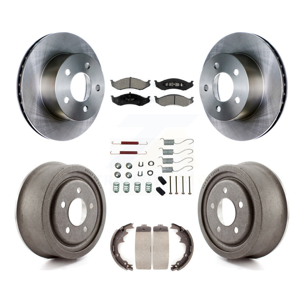 [Avant + Arrière] Kit de Disque et plaquette (semi-métallique) de frein pour 1997-1998 Jeep TJ avec 9" Diameter K8S-102332