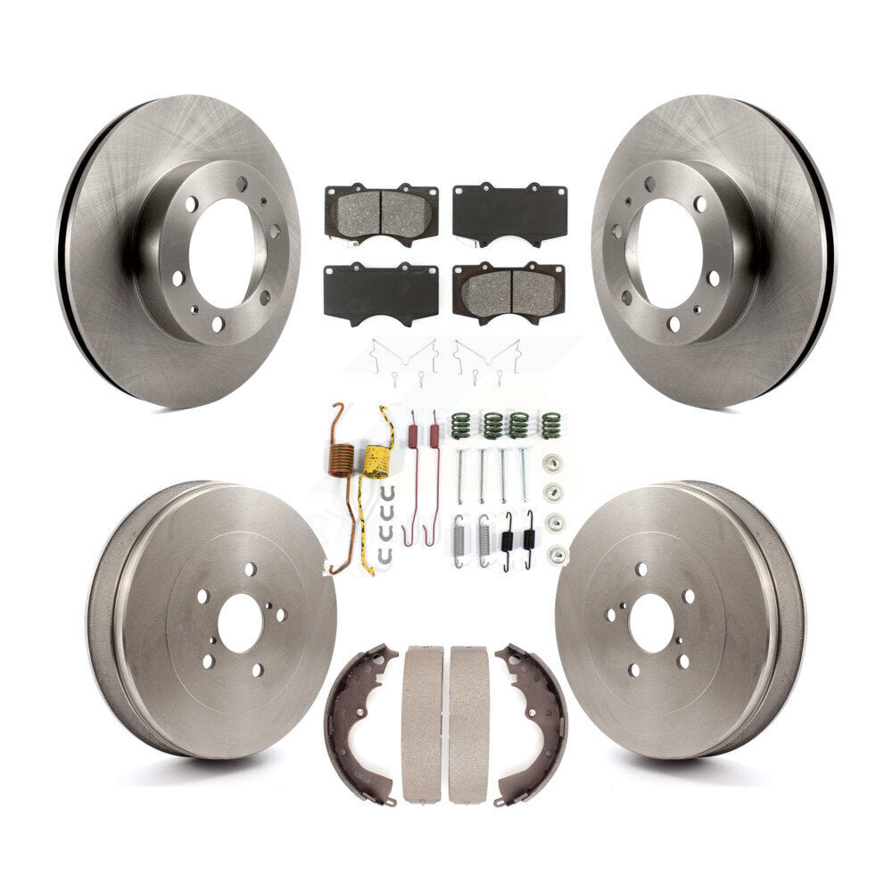 [Avant + Arrière] Kit de Disque et plaquette (semi-métallique) de frein pour 2015 Toyota Tacoma RWD avec 6 Lug Wheels K8S-102400