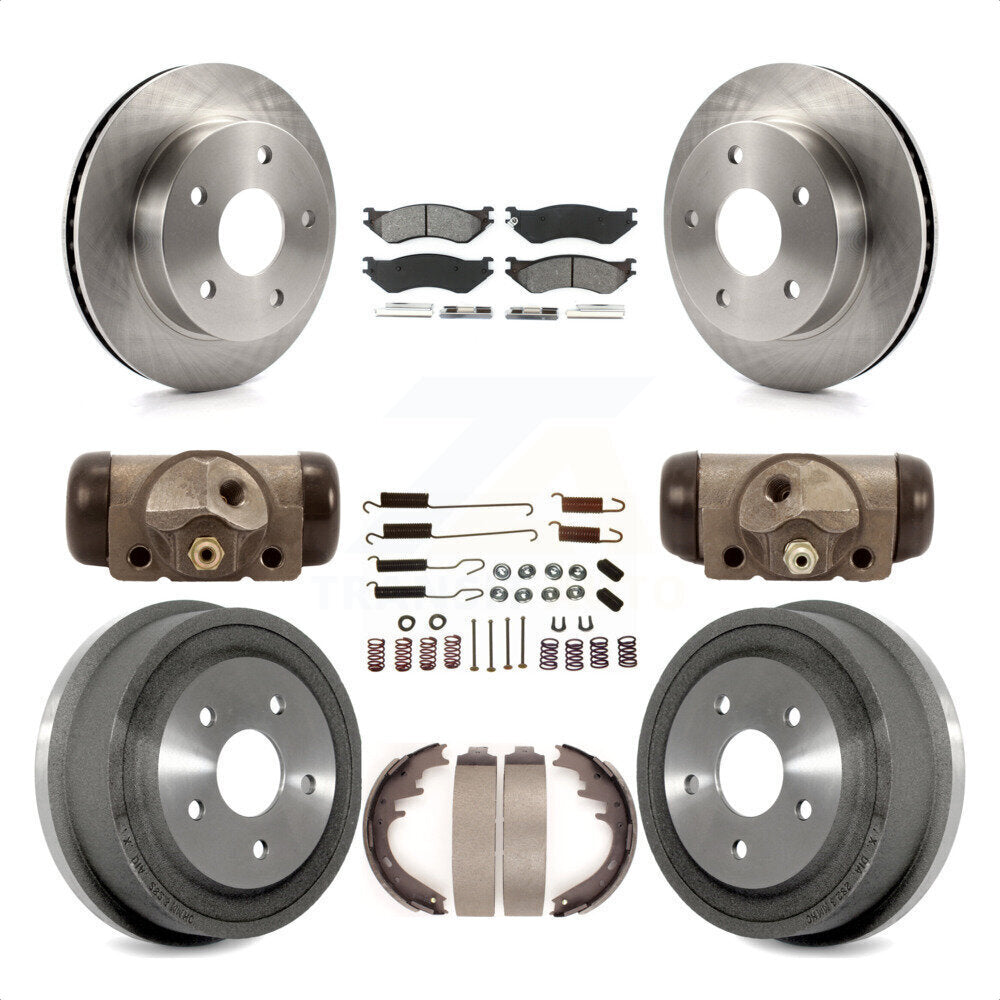 [Avant + Arrière] Kit de Disque et plaquette (semi-métallique) de frein pour 2000-2001 Dodge Ram 1500 4WD K8S-102412 par Transit Auto