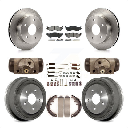 [Avant + Arrière] Kit de Disque et plaquette (semi-métallique) de frein pour 2000-2001 Dodge Ram 1500 4WD K8S-102412 par Transit Auto