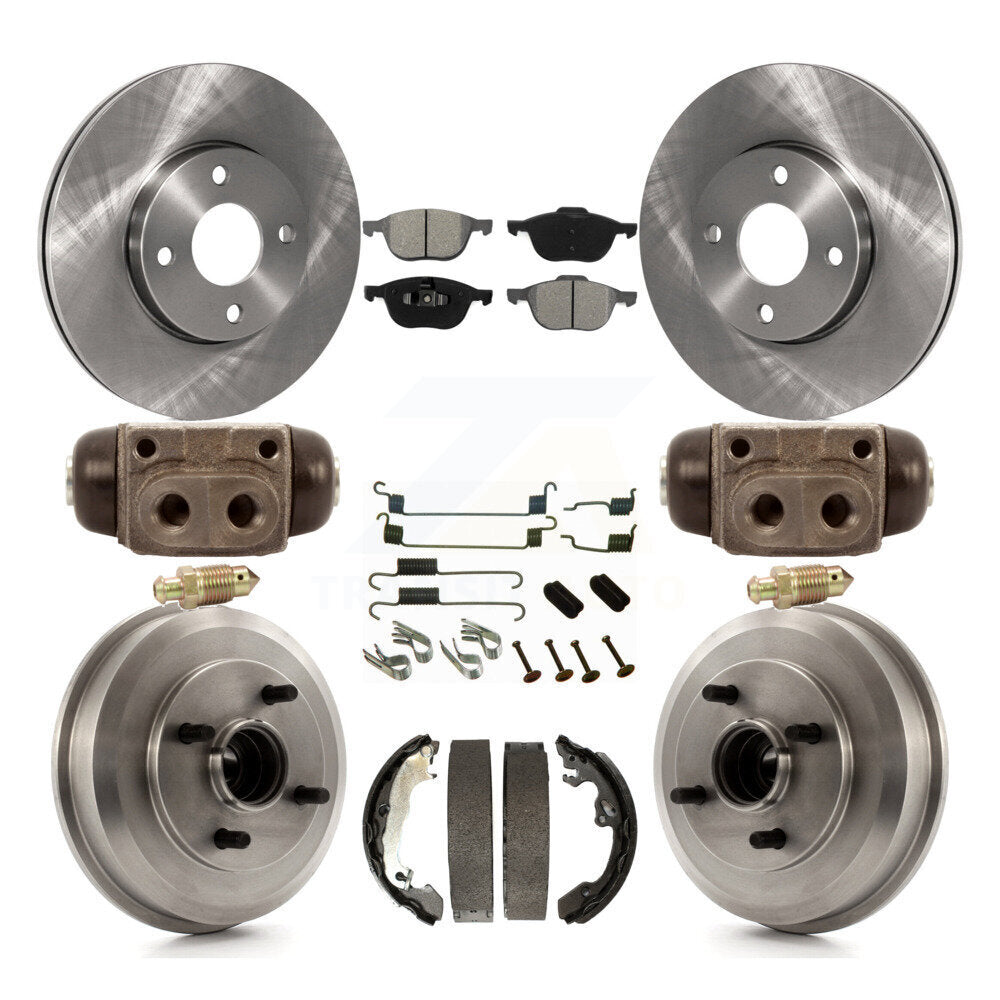 [Avant + Arrière] Kit de Disque et plaquette (semi-métallique) de frein pour 2005-2007 Ford Focus Wheel Bearing Includes K8S-102510
