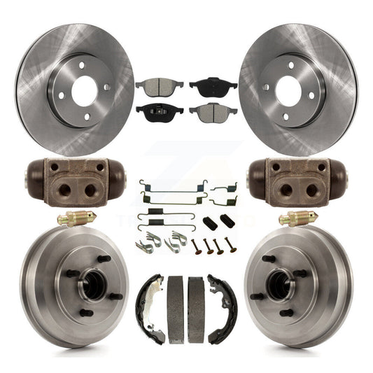 [Avant + Arrière] Kit de Disque et plaquette (semi-métallique) de frein pour 2005-2007 Ford Focus Wheel Bearing Includes K8S-102510