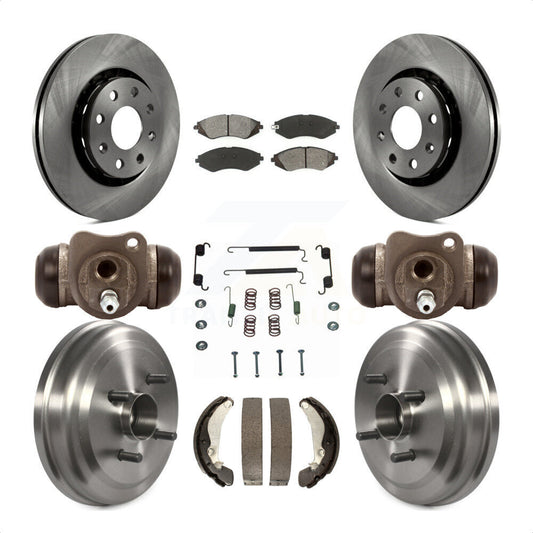 [Avant + Arrière] Kit de Disque et plaquette (semi-métallique) de frein pour Chevrolet Aveo Aveo5 Pontiac G3 Wave Wave5 avec Hub Assembly K8S-102590 par Transit Auto