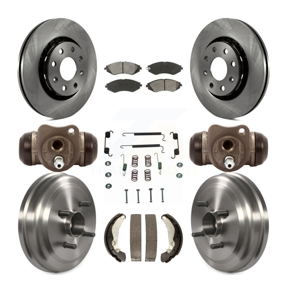 [Avant + Arrière] Kit de Disque et plaquette (semi-métallique) de frein pour Chevrolet Aveo Aveo5 Pontiac G3 Wave Wave5 avec Hub Assembly K8S-102590