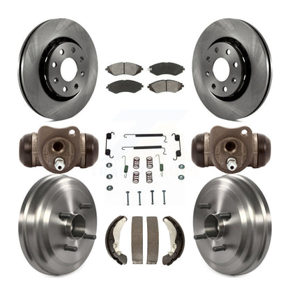 [Avant + Arrière] Kit de Disque et plaquette (semi-métallique) de frein pour Chevrolet Aveo Aveo5 Pontiac G3 Wave Wave5 avec Hub Assembly K8S-102590