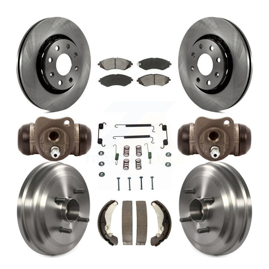 [Avant + Arrière] Kit de Disque et plaquette (semi-métallique) de frein pour Chevrolet Aveo Aveo5 Pontiac G3 Wave Wave5 avec Hub Assembly K8S-102590