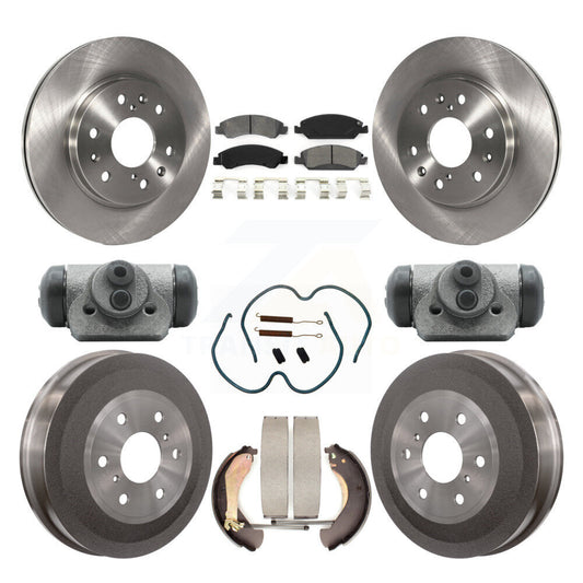 [Avant + Arrière] Kit de Disque et plaquette (semi-métallique) de frein pour 2009 Chevrolet Silverado 1500 GMC Sierra avec 6400 Lb GVW Except Vehicles Using Hold Down Pins K8S-102591