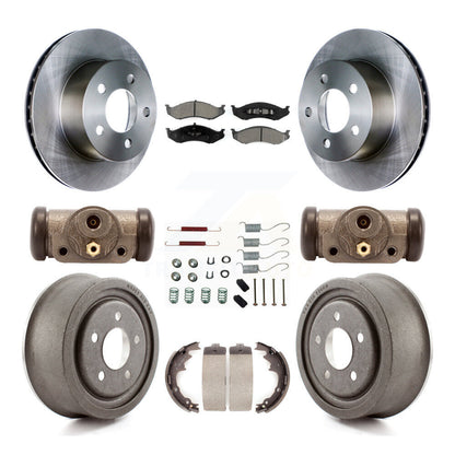 [Avant + Arrière] Kit de Disque et plaquette (semi-métallique) de frein pour 1997-1998 Jeep TJ 4-Wheel ABS avec 9" Diameter K8S-102610