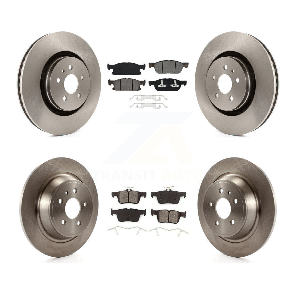 [Avant + Arrière] Kit de Disque et plaquette (semi-métallique) de frein pour 2017 Lincoln MKX avec 14mm Wheel Lugs K8S-102675 par Transit Auto