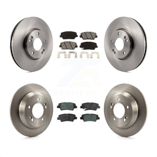 [Avant + Arrière] Kit de Disque et plaquette (semi-métallique) de frein pour 2014-2017 Kia Rondo avec Manual Parking K8S-102694 par Transit Auto