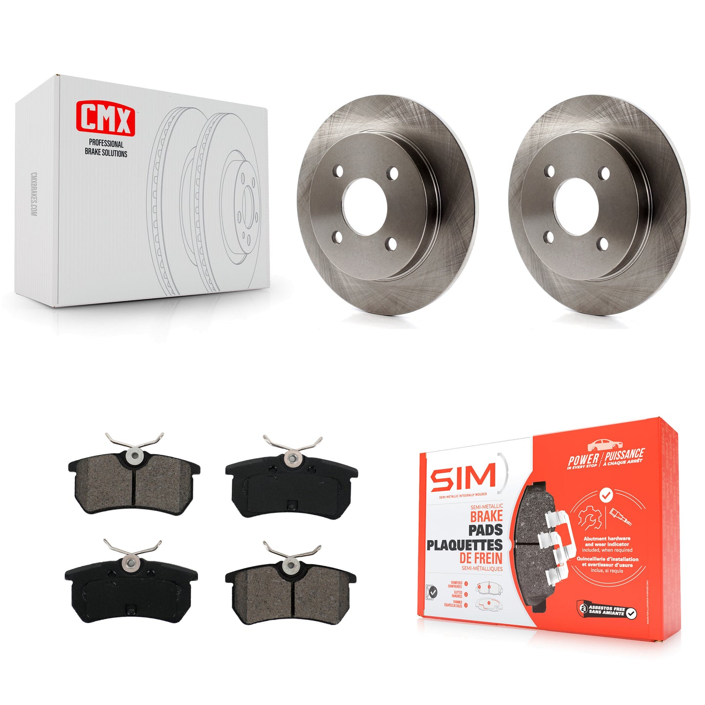 [Arrière] Kit de Disque et plaquette (semi-métallique) de frein pour Ford Focus Fiesta K8S-102716