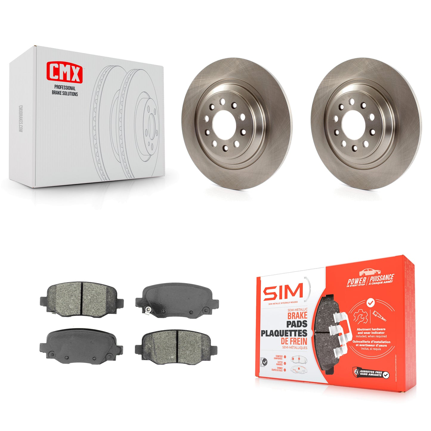 [Arrière] Kit de Disque et plaquette (semi-métallique) de frein pour 2014-2021 Jeep Cherokee avec Dual Piston Front Caliper K8S-102718