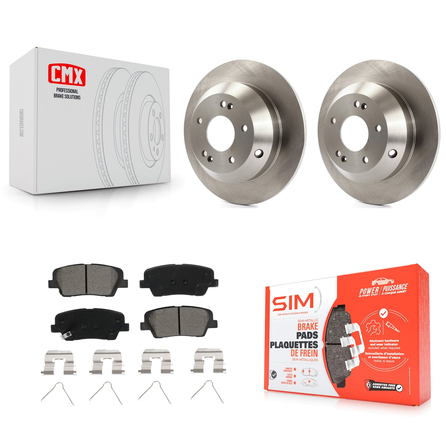[Arrière] Kit de Disque et plaquette (semi-métallique) de frein pour Kia Sorento Hyundai Santa Fe Sport XL K8S-102721