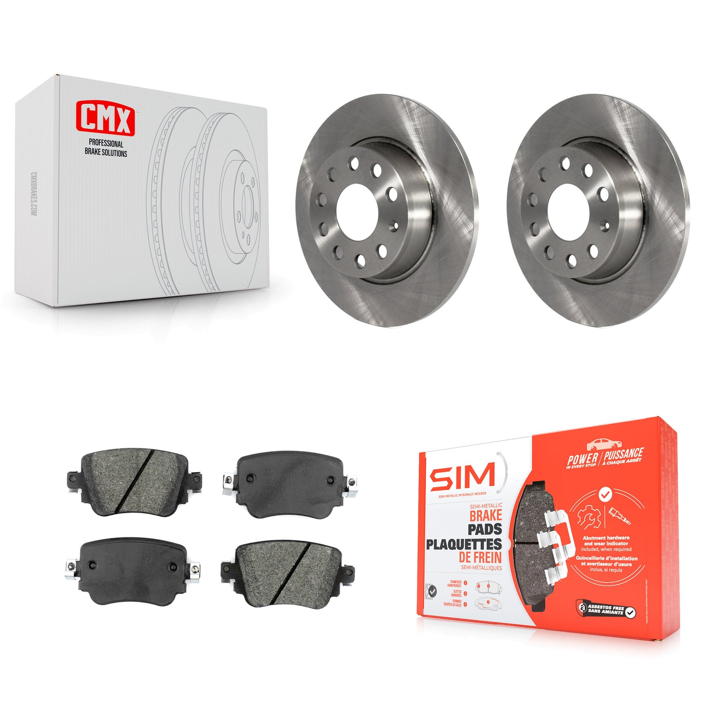 [Arrière] Kit de Disque et plaquette (semi-métallique) de frein pour Volkswagen Passat GTI Golf SportWagen Alltrack K8S-102723