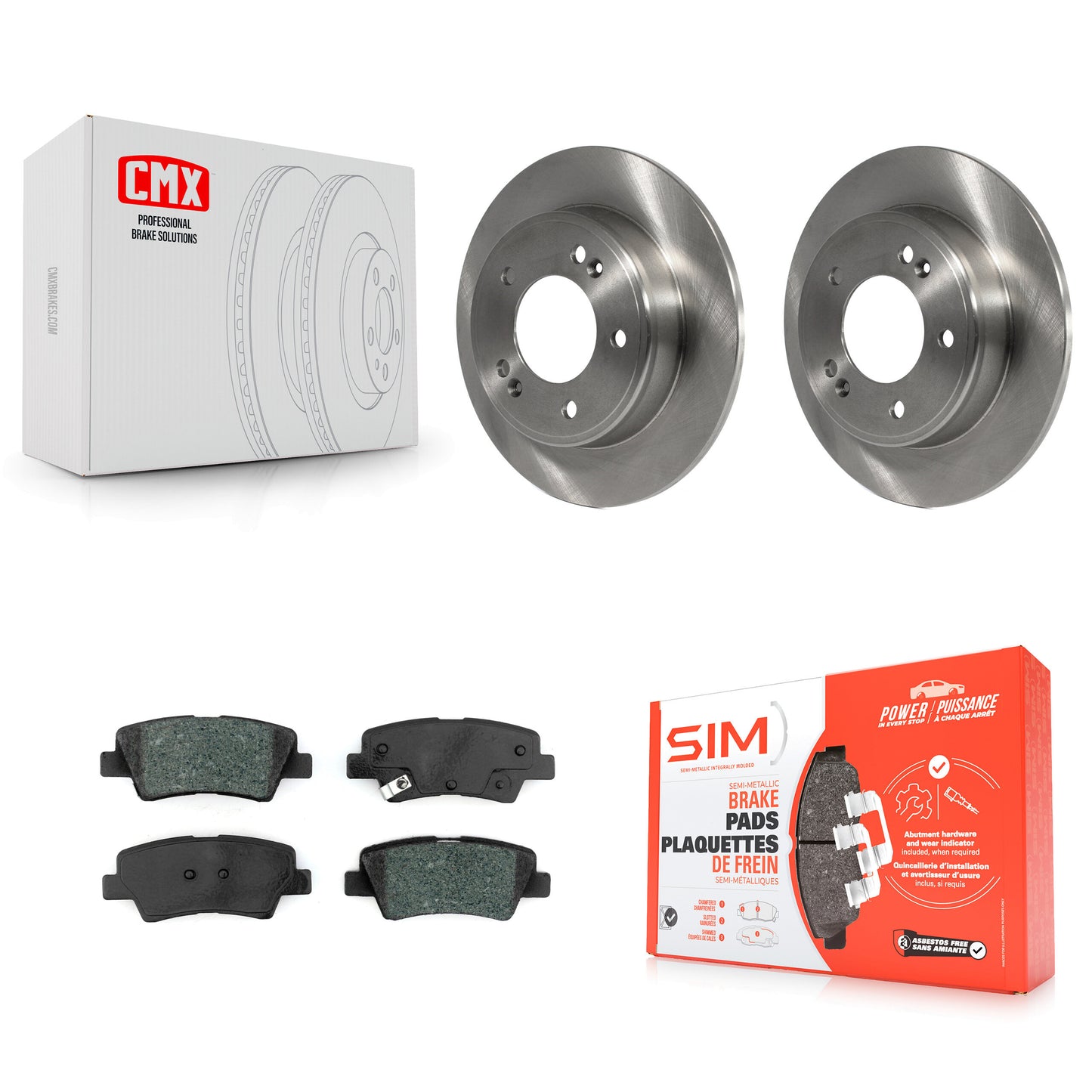 [Arrière] Kit de Disque et plaquette (semi-métallique) de frein pour Hyundai Elantra Kia Soul Venue K8S-102724