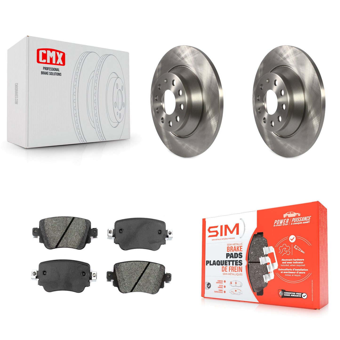 [Arrière] Kit de Disque et plaquette (semi-métallique) de frein pour 2016-2018 Audi Q3 Quattro K8S-102732