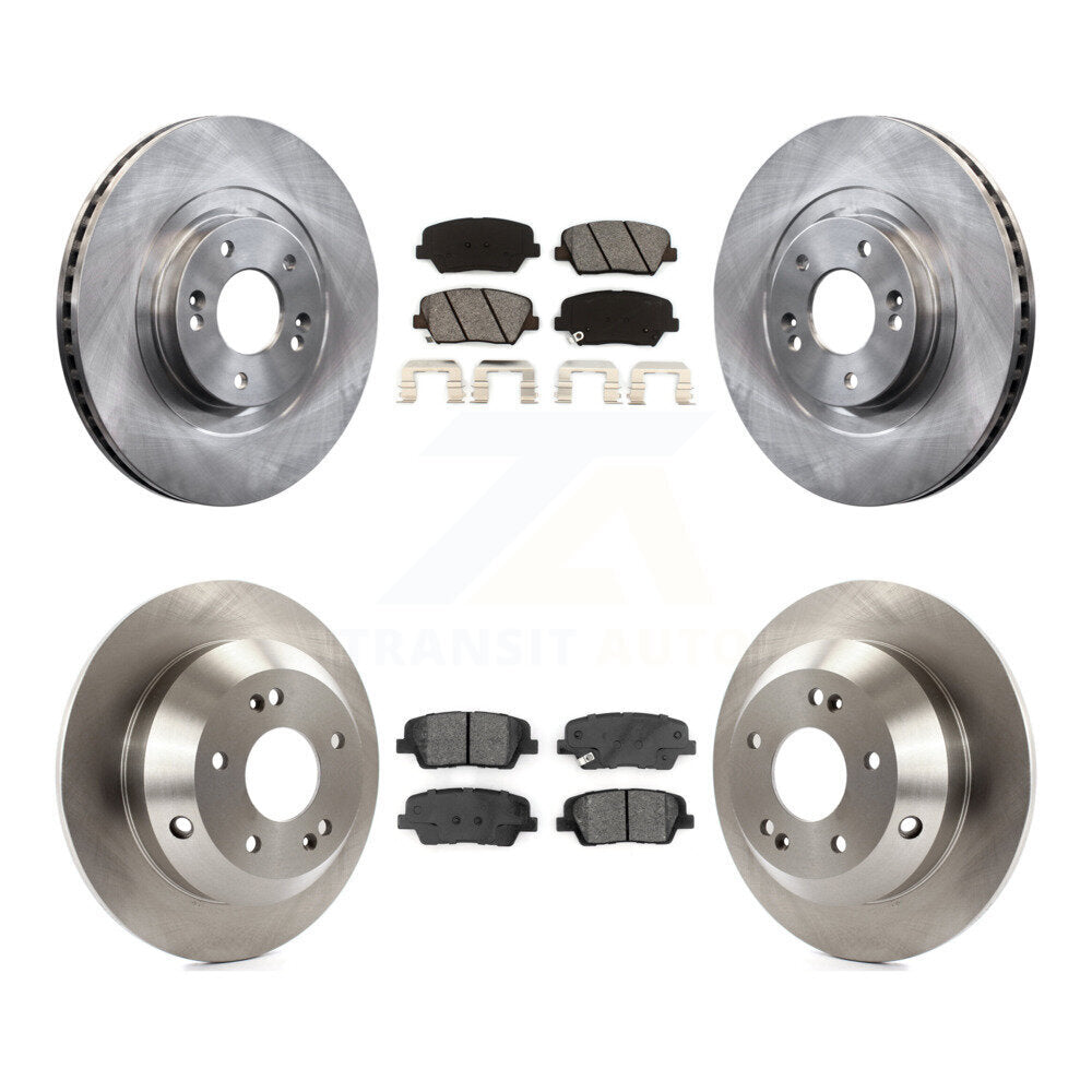 [Avant + Arrière] Kit de Disque et plaquette (semi-métallique) de frein pour 2014-2015 Kia Sorento avec Red Painted Calipers K8S-102747