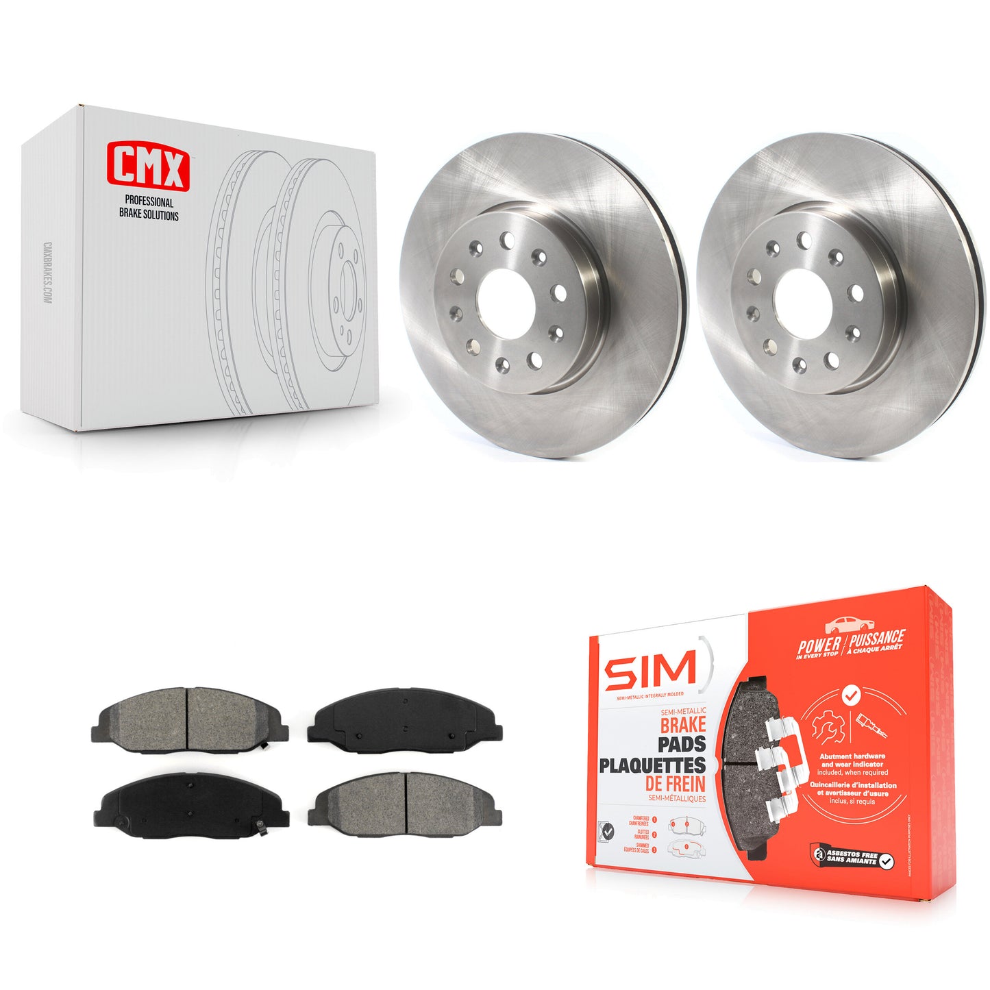 [Avant] Kit de Disque et plaquette (semi-métallique) de frein pour Cadillac CTS sans Heavy Duty Brakes K8S-102754