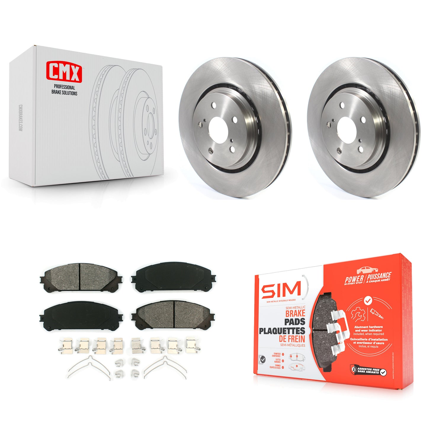 [Avant] Kit de Disque et plaquette (semi-métallique) de frein pour Lexus RX350 RX450h Toyota RX350L Camry RX450hL Avalon Crown NX250 NX350 NX350h K8S-102770