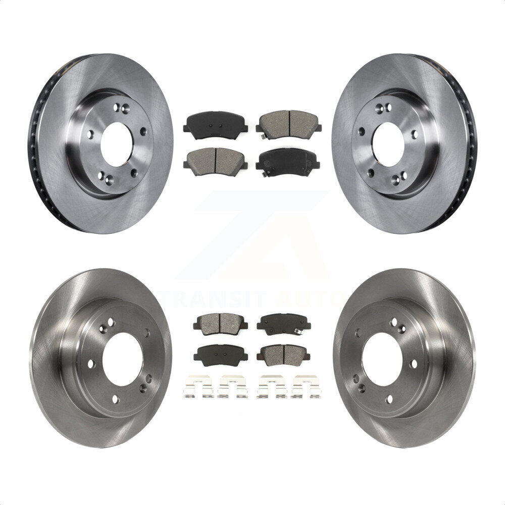 [Avant + Arrière] Kit de Disque et plaquette (semi-métallique) de frein pour 2014 Kia Forte5 EX K8S-102800 par Transit Auto