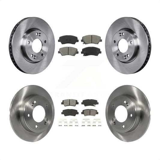 [Avant + Arrière] Kit de Disque et plaquette (semi-métallique) de frein pour 2014 Kia Forte5 EX K8S-102800 par Transit Auto