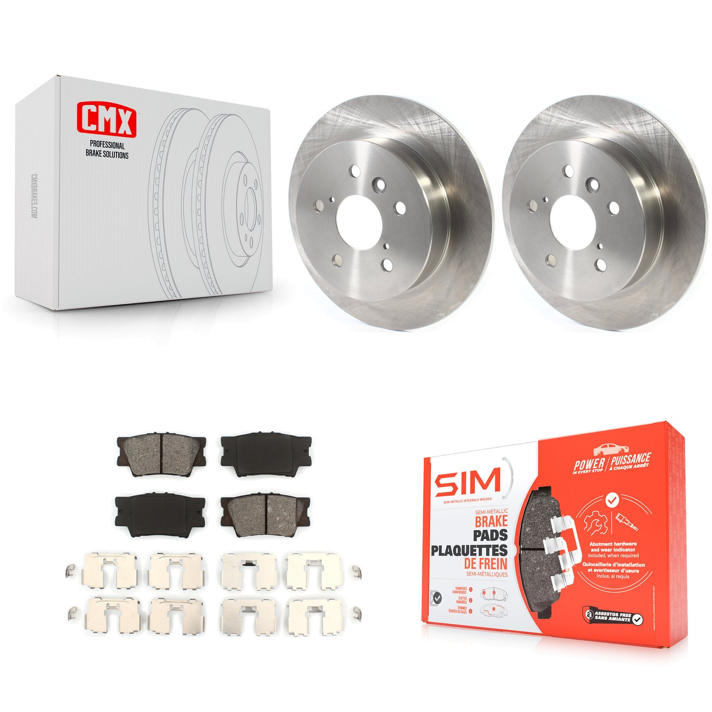 [Arrière] Kit de Disque et plaquette (semi-métallique) de frein pour Toyota Camry K8S-102826