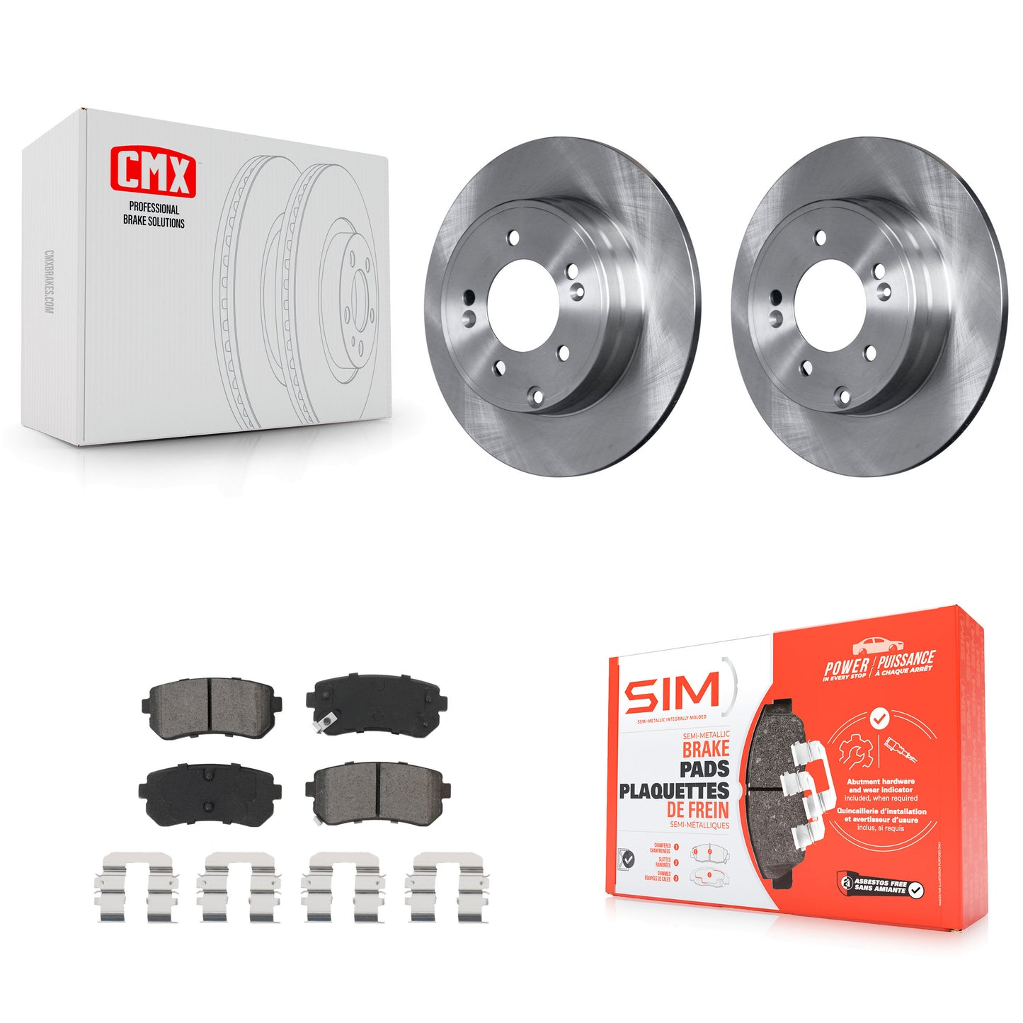 [Arrière] Kit de Disque et plaquette (semi-métallique) de frein pour Hyundai Sonata Kia Optima avec Manual Parking K8S-102972