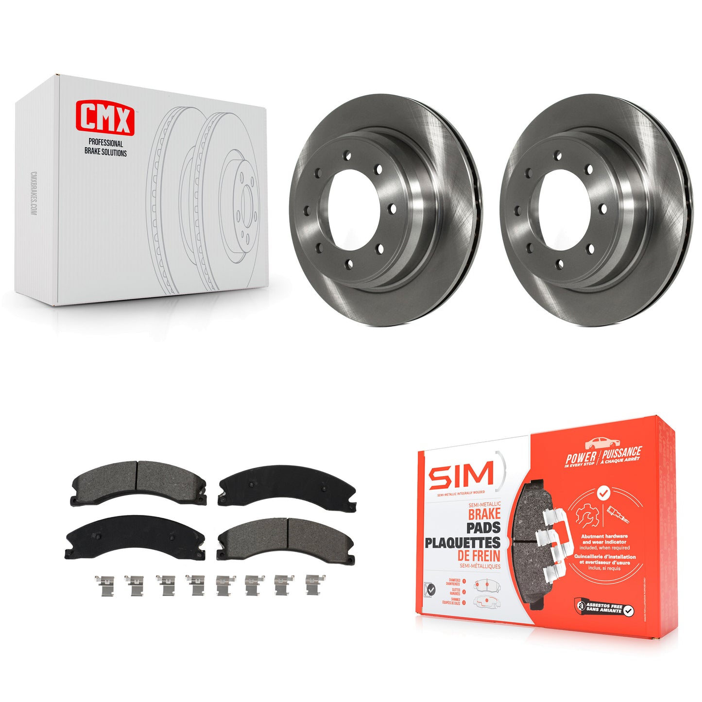 [Arrière] Kit de Disque et plaquette (semi-métallique) de frein pour 2012-2021 Nissan NV2500 NV3500 NV1500 K8S-102975