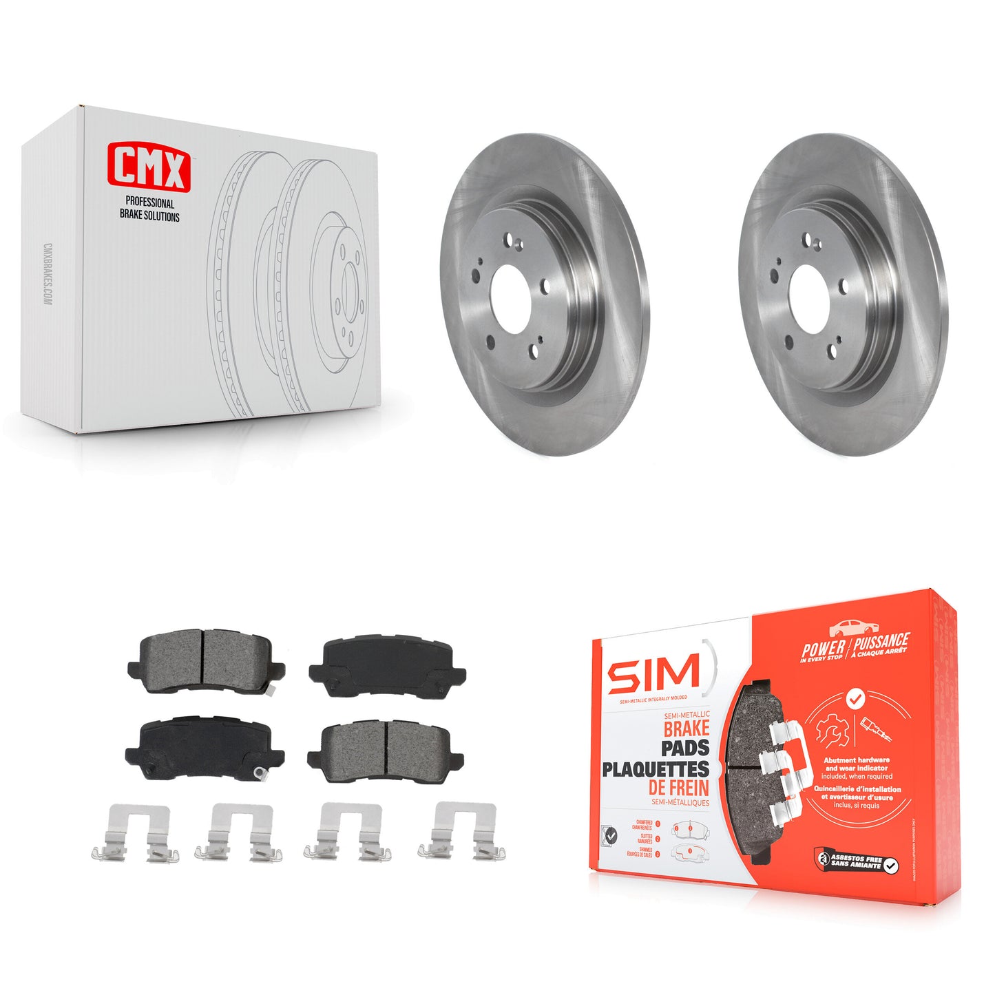 [Arrière] Kit de Disque et plaquette (semi-métallique) de frein pour 2018-2023 Honda Odyssey K8S-102988