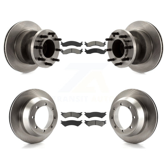 [Avant + Arrière] Kit de Disque et plaquette (semi-métallique) de frein pour Ford E-350 Super Duty Econoline Club Wagon avec Dual Wheels K8S-103066