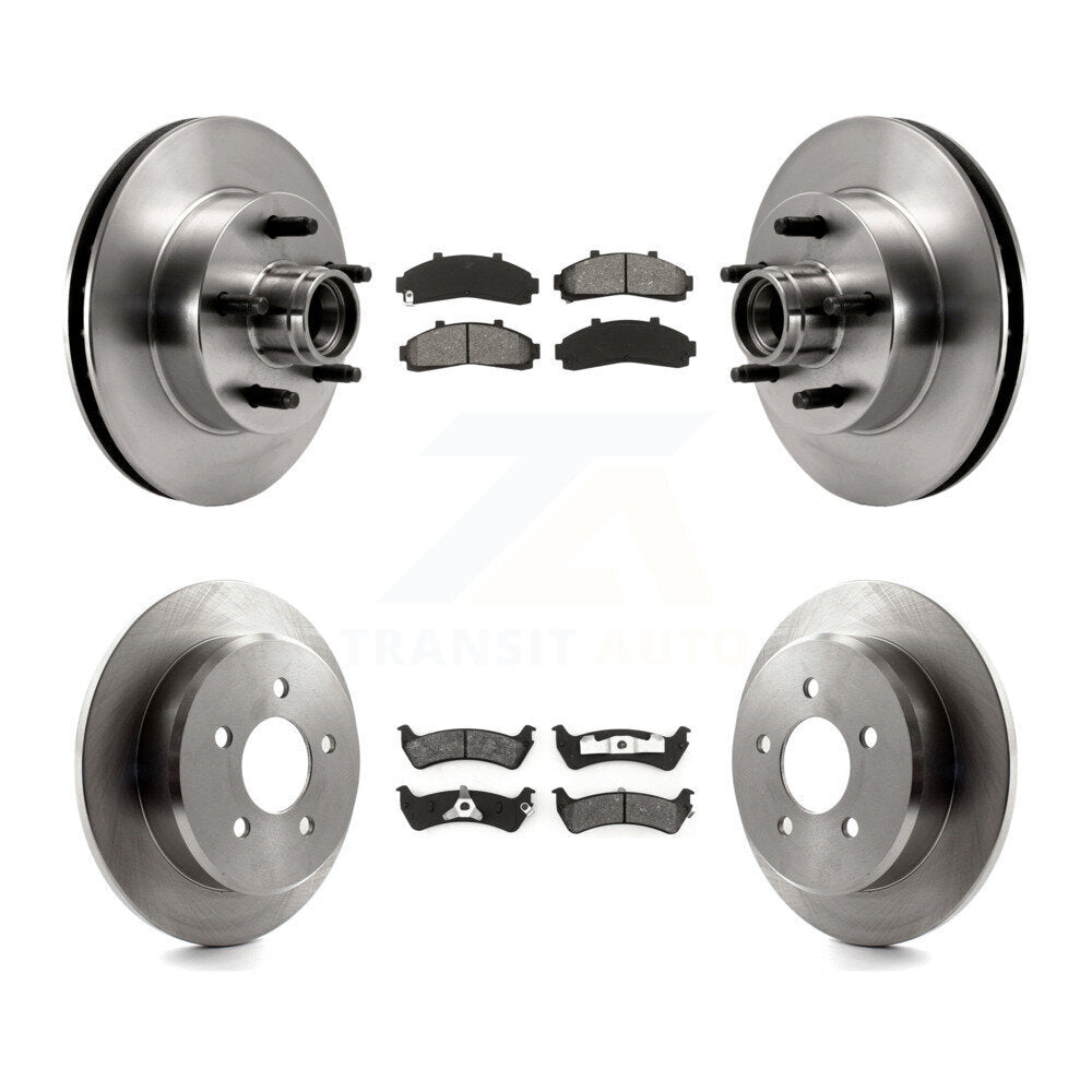 [Avant + Arrière] Kit de Disque et plaquette (semi-métallique) de frein pour 1998-2001 Ford Ranger RWD avec 2-Wheel ABS Coil front springs K8S-103068