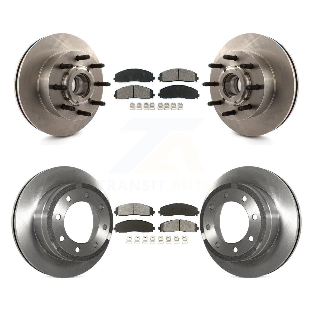 [Avant + Arrière] Kit de Disque et plaquette (semi-métallique) de frein pour 2013 Ford F-350 Super Duty Platinum avec RWD 6.7L avec Single Wheels K8S-103101