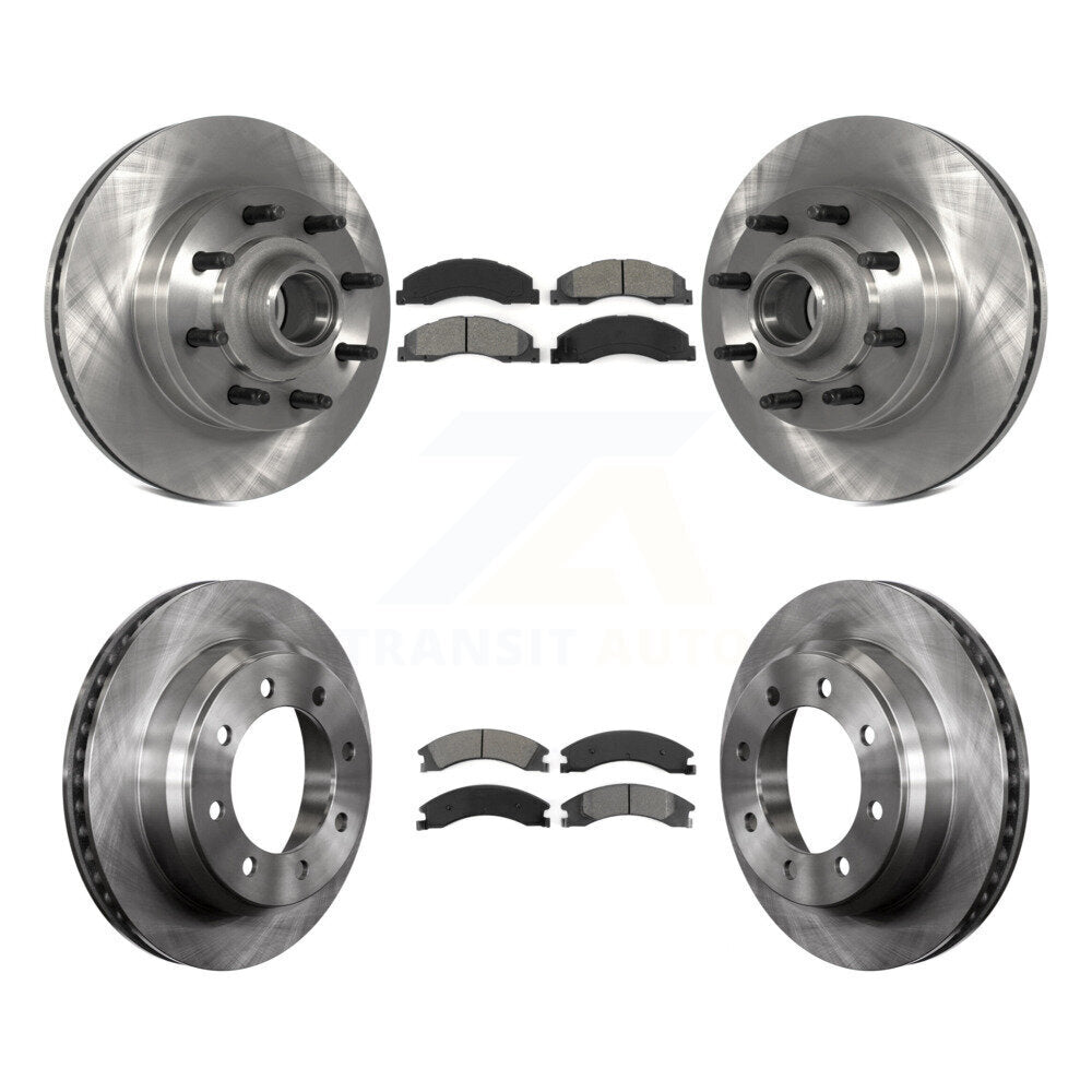[Avant + Arrière] Kit de Disque et plaquette (semi-métallique) de frein pour Ford E-350 Super Duty E-250 E-150 Econoline K8S-103102